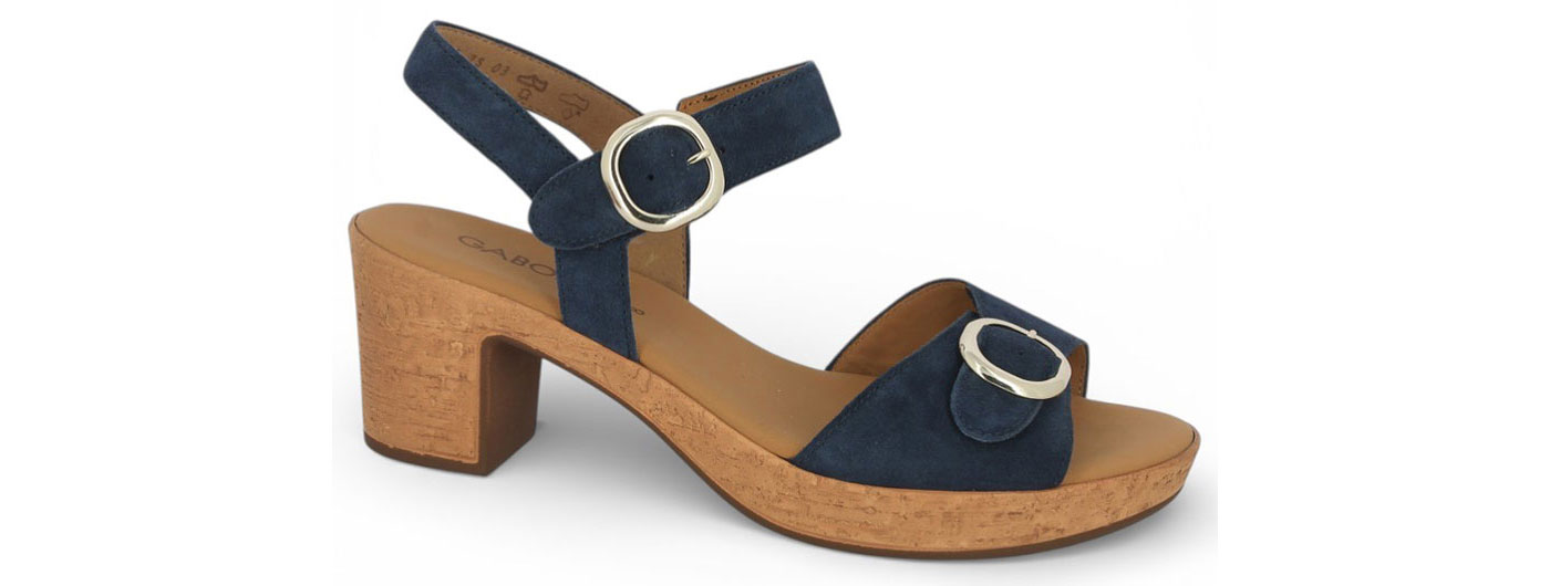 Chaussures compensées bleu jean pour femme grande taille
